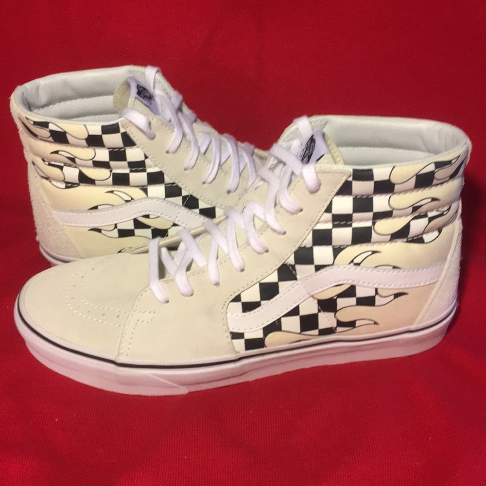 VANS SK8HI Checkerboard Flame Hi Tops